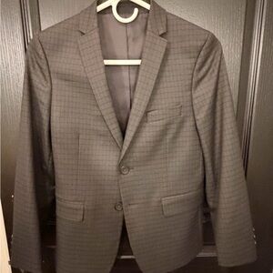 Marc New York Boys Charcoal Checkered Suit sz 12